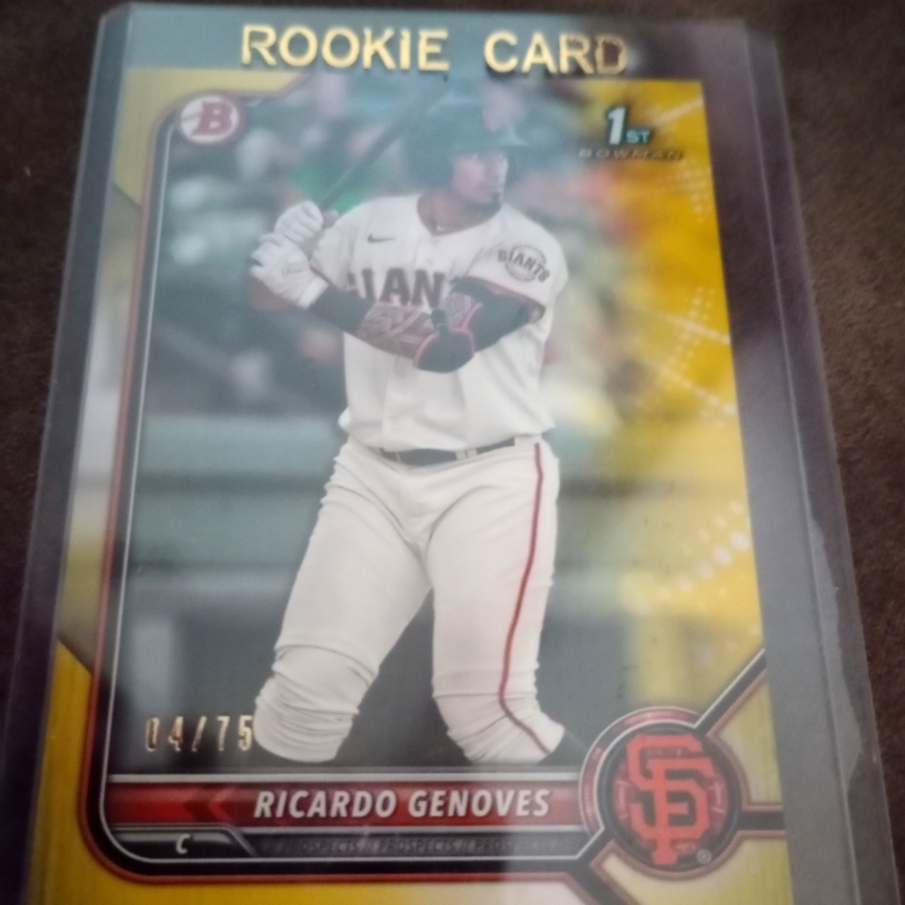 2022 Bowman Ricardo Genoves Yellow Refractor #04/75. MINT-GEM CONDITION